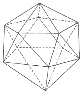 Three-dimensional solid made of triangular faces