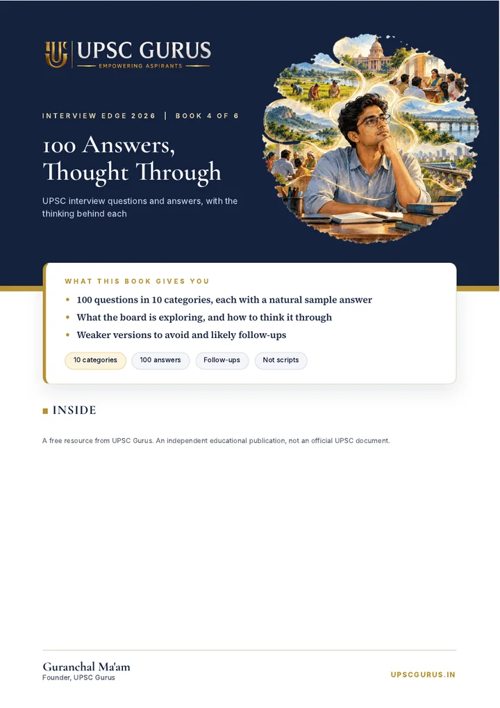 Interview Edge Book 4: 100 Answers, Thought Through, free UPSC interview PDF